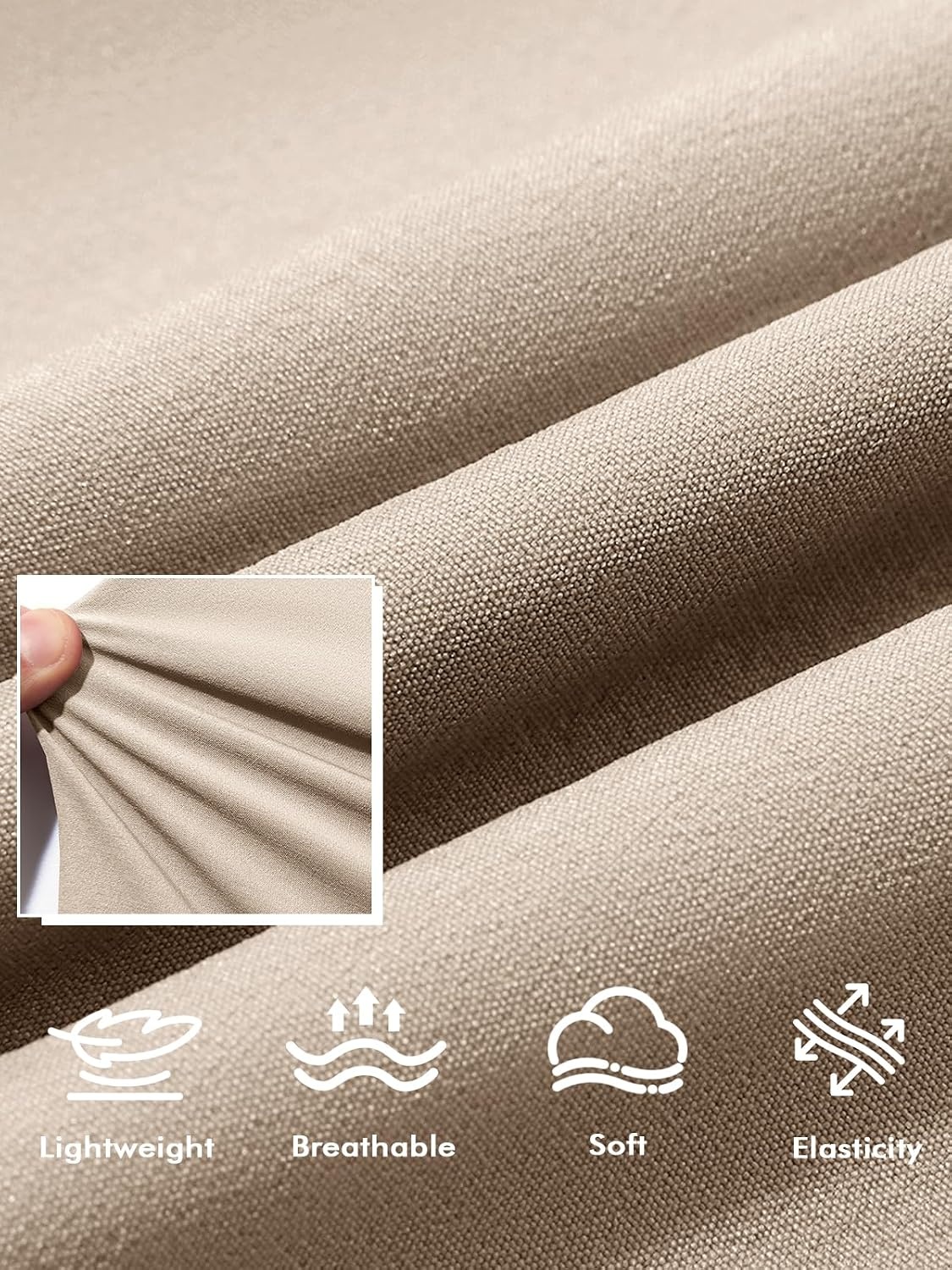 image:imageRuncati Mens Golf Pants Stretch Dress Work Pants Casual Slacks 303234Khaki