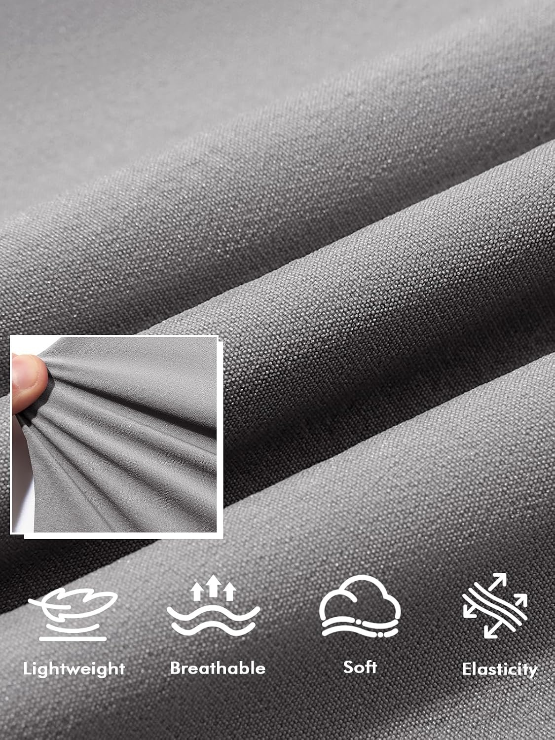image:imageRuncati Mens Golf Pants Stretch Dress Work Pants Casual Slacks 303234Light Grey