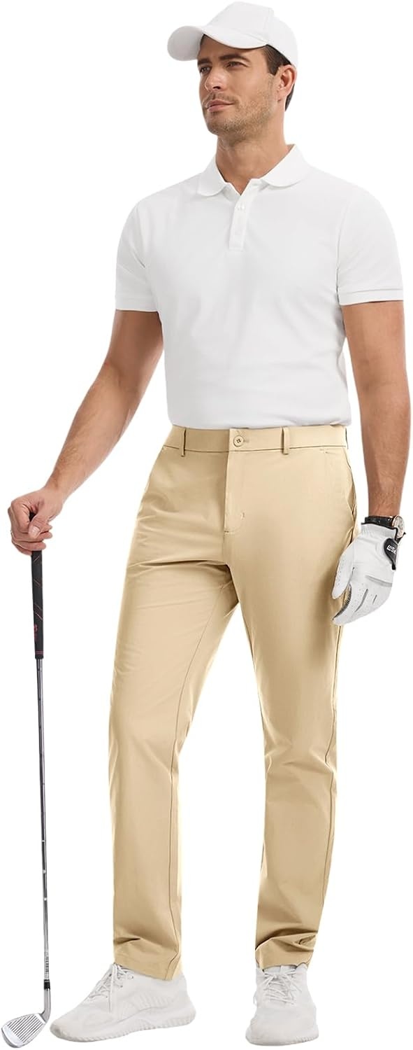 image:imageRuncati Mens Golf Pants Stretch Dress Work Pants Casual Slacks 303234Light Khaki