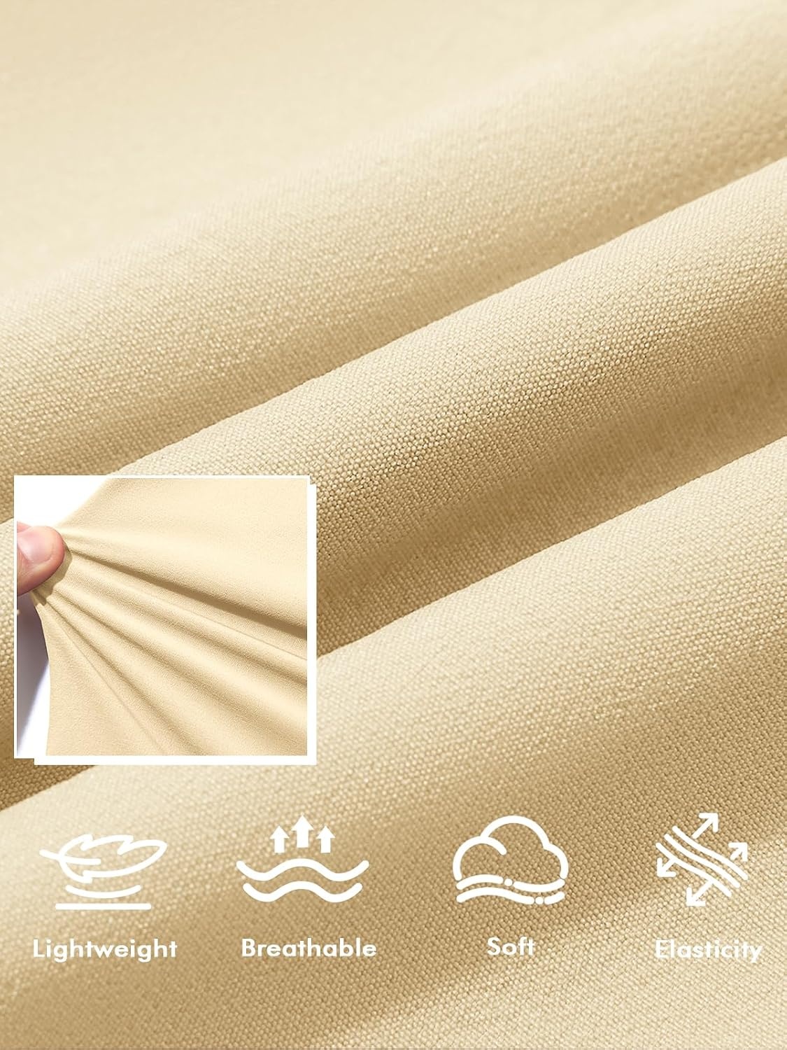 image:imageRuncati Mens Golf Pants Stretch Dress Work Pants Casual Slacks 303234Light Khaki