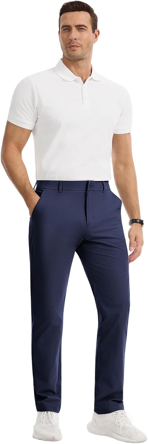 image:imageRuncati Mens Golf Pants Stretch Dress Work Pants Casual Slacks 303234Navy