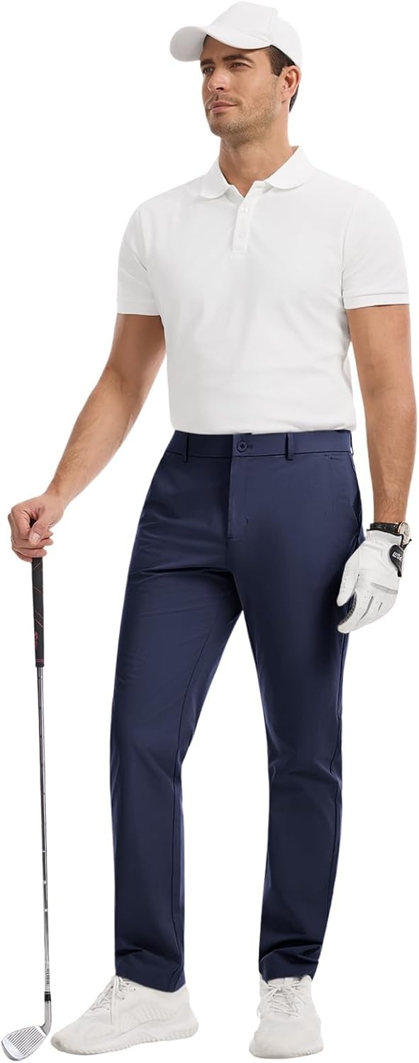 image:imageRuncati Mens Golf Pants Stretch Dress Work Pants Casual Slacks 303234Navy