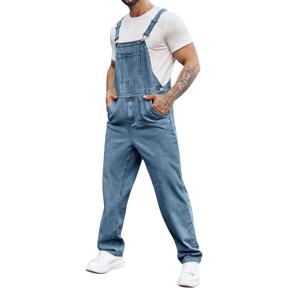 image:imageRuncati Mens Denim Bib Overall Jean RomperDenim Blue