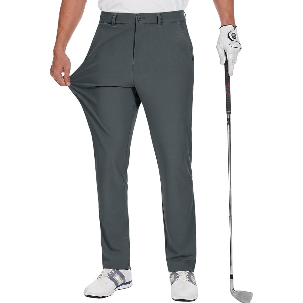 image:imageRuncati Mens Golf Pants Stretch Dress Work Pants Casual Slacks 303234Dark Grey