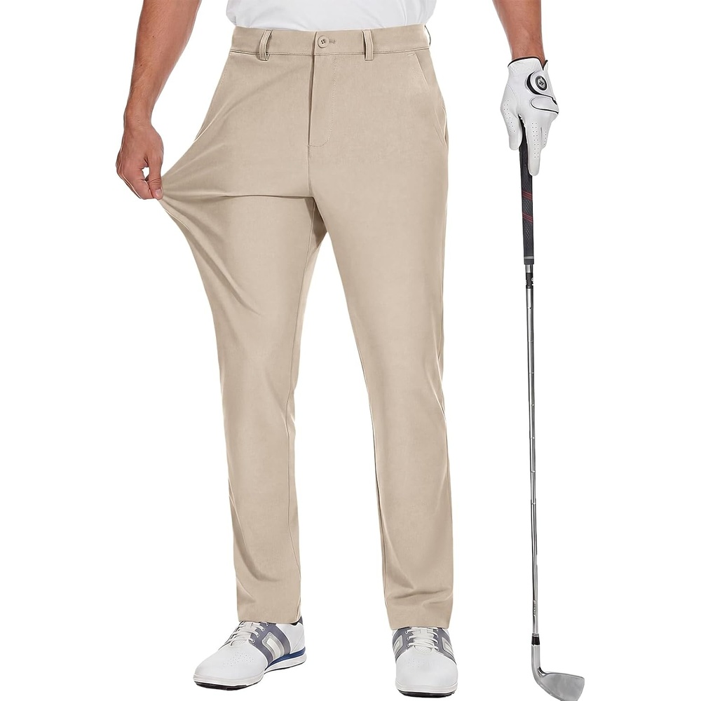 image:imageRuncati Mens Golf Pants Stretch Dress Work Pants Casual Slacks 303234Khaki