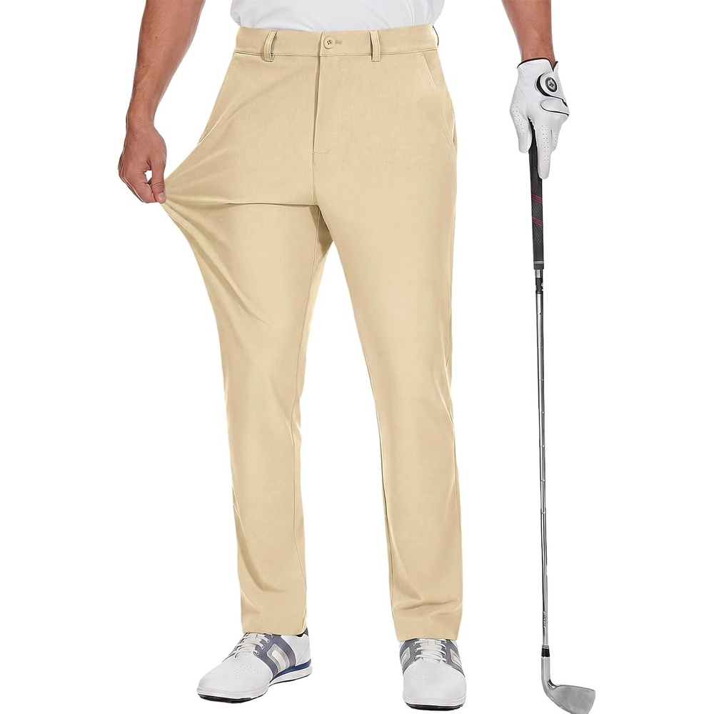 image:imageRuncati Mens Golf Pants Stretch Dress Work Pants Casual Slacks 303234Light Khaki