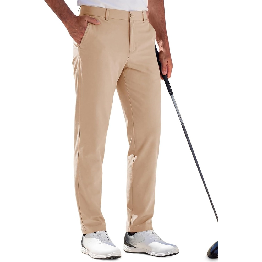 image:imageRuncati Mens Stretch Golf Pants 303234 Dress Work SlacksKhaki