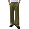 Runcati Mens Baggy Dress Pants Casual Pleated Wide Leg Lightweight Trousers(Army Green)