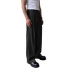 Runcati Mens Baggy Dress Pants Casual Pleated Wide Leg Lightweight Trousers(Black)