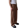 Runcati Mens Baggy Dress Pants Casual Pleated Wide Leg Lightweight Trousers(Brown)