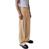 Runcati Mens Baggy Dress Pants Casual Pleated Wide Leg Lightweight Trousers(Khaki)