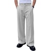 Runcati Mens Baggy Dress Pants Casual Pleated Wide Leg Lightweight Trousers(Light Grey)