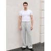 Runcati Mens Baggy Dress Pants Casual Pleated Wide Leg Lightweight Trousers(Light Grey)