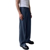 Runcati Mens Baggy Dress Pants Casual Pleated Wide Leg Lightweight Trousers(Navy)