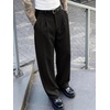 Runcati Mens Baggy Dress Pants Wide Leg Pleated Casual Slacks 30″/32″/34″(Black)