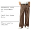 Runcati Mens Baggy Dress Pants Wide Leg Pleated Casual Slacks 30″/32″/34″(Brown)