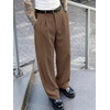 Runcati Mens Baggy Dress Pants Wide Leg Pleated Casual Slacks 30″/32″/34″(Brown)