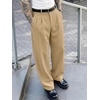 Runcati Mens Baggy Dress Pants Wide Leg Pleated Casual Slacks 30″/32″/34″(Khaki)