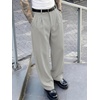 Runcati Mens Baggy Dress Pants Wide Leg Pleated Casual Slacks 30″/32″/34″(Light Grey)