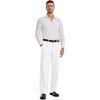 Runcati Mens Baggy Dress Pants Wide Leg Pleated Casual Slacks 30″/32″/34″(White)