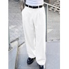 Runcati Mens Baggy Dress Pants Wide Leg Pleated Casual Slacks 30″/32″/34″(White)