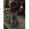 Runcati Men’s Baggy Sweatpants Wide Leg Casual Cotton Joggers Workout Pants(Dark Grey)