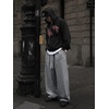 Runcati Men’s Baggy Sweatpants Wide Leg Casual Cotton Joggers Workout Pants(Grey)