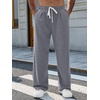Runcati Men’s Baggy Sweatpants Wide Leg Casual Cotton Joggers Workout Pants(Grey)