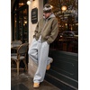 Runcati Men’s Baggy Sweatpants Wide Leg Casual Cotton Joggers Workout Pants(Light Gray)