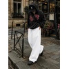 Runcati Men’s Baggy Sweatpants Wide Leg Casual Cotton Joggers Workout Pants(White)
