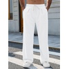 Runcati Men’s Baggy Sweatpants Wide Leg Casual Cotton Joggers Workout Pants(White)