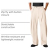 Runcati Mens Baggy Wide Leg Dress Pants Pleated Casual Work Slacks Trousers(Apricot)