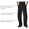 Runcati Mens Baggy Wide Leg Dress Pants Pleated Casual Work Slacks Trousers(Black)