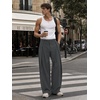 Runcati Mens Baggy Wide Leg Dress Pants Pleated Casual Work Slacks Trousers(Charcoal)