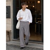 Runcati Mens Baggy Wide Leg Dress Pants Pleated Casual Work Slacks Trousers(Dark Grey)