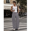Runcati Mens Baggy Wide Leg Dress Pants Pleated Casual Work Slacks Trousers(Dark Grey)