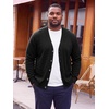 Runcati Mens Big and Tall Cardigan Sweater V Neck Casual Plus Size Sweaters(Black)