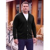 Runcati Mens Big and Tall Cardigan Sweater V Neck Casual Plus Size Sweaters(Black)