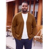 Runcati Mens Big and Tall Cardigan Sweater V Neck Casual Plus Size Sweaters(Brown)