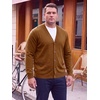 Runcati Mens Big and Tall Cardigan Sweater V Neck Casual Plus Size Sweaters(Brown)