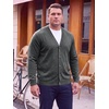 Runcati Mens Big and Tall Cardigan Sweater V Neck Casual Plus Size Sweaters(Dark Grey)