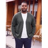 Runcati Mens Big and Tall Cardigan Sweater V Neck Casual Plus Size Sweaters(Dark Grey)