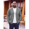Runcati Mens Big and Tall Cardigan Sweater V Neck Casual Plus Size Sweaters(Light Grey)