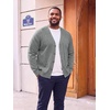Runcati Mens Big and Tall Cardigan Sweater V Neck Casual Plus Size Sweaters(Light Grey)