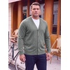 Runcati Mens Big and Tall Cardigan Sweater V Neck Casual Plus Size Sweaters(Light Grey)