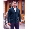 Runcati Mens Big and Tall Cardigan Sweater V Neck Casual Plus Size Sweaters(Navy)