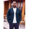 Runcati Mens Big and Tall Cardigan Sweater V Neck Casual Plus Size Sweaters(Navy)
