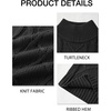 Runcati Mens Cable Knit Sweater Turtleneck Casual Chunky Pullover Jumper(Black)