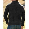 Runcati Mens Cable Knit Sweater Turtleneck Casual Chunky Pullover Jumper(Black)