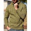 Runcati Mens Cable Knit Sweater Turtleneck Casual Chunky Pullover Jumper(Green)